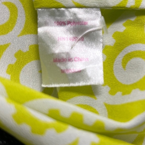 Macbeth Collection Lime Green & White Long Sleeve Blouse Women's Size Small - Picture 6 of 7